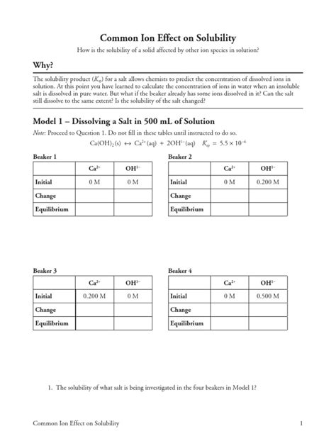 solubility pogil|common ion effect on solubility.